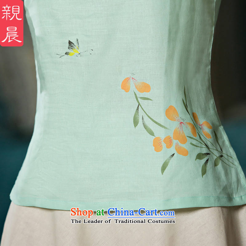 The pro-am cotton linen Tang dynasty improved daily cotton linen Chinese Han-summer 2015 new dresses qipao shirt female clothes , L, pro-am , , , shopping on the Internet