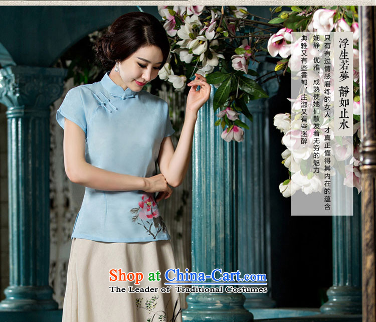 At 2015 new pro-improved stylish shirt summer qipao female Tang Dynasty Chinese daily cotton linen dresses A0069-A+P0011 cheongsam dress XL Photo, prices, brand platters! The elections are supplied in the national character of distribution, so action, buy now enjoy more preferential! As soon as possible.