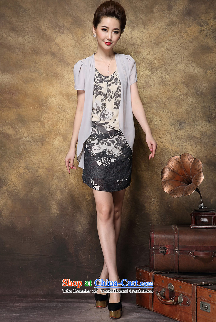 For information on MOM flower dresses large short-sleeved two kits stamp chiffon dresses summer FD4069R8947 video thin light gray XXL picture, prices, brand platters! The elections are supplied in the national character of distribution, so action, buy now enjoy more preferential! As soon as possible.