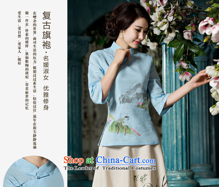 At 2015 new pro-improved cotton linen clothes female summer and fall of qipao replacing Tang Dynasty Chinese daily dresses in cuff A0076-A+P0011 skirt L picture, prices, brand platters! The elections are supplied in the national character of distribution, so action, buy now enjoy more preferential! As soon as possible.
