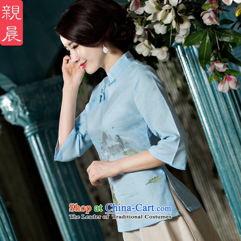 At 2015 new pro-improved cotton linen clothes female summer and fall of qipao replacing Tang Dynasty Chinese daily dresses in cuff A0076-A+P0011 skirts, L, pro-am , , , shopping on the Internet