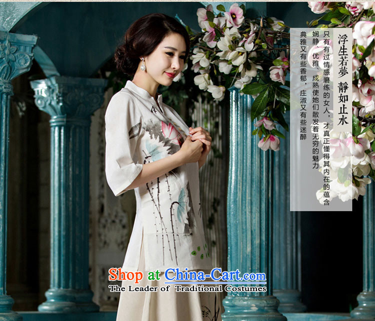 At 2015 new pro-T-shirt female summer qipao daily improved stylish Chinese Tang dynasty cotton linen dresses A0057+p0011 cheongsam dress M picture, prices, brand platters! The elections are supplied in the national character of distribution, so action, buy now enjoy more preferential! As soon as possible.