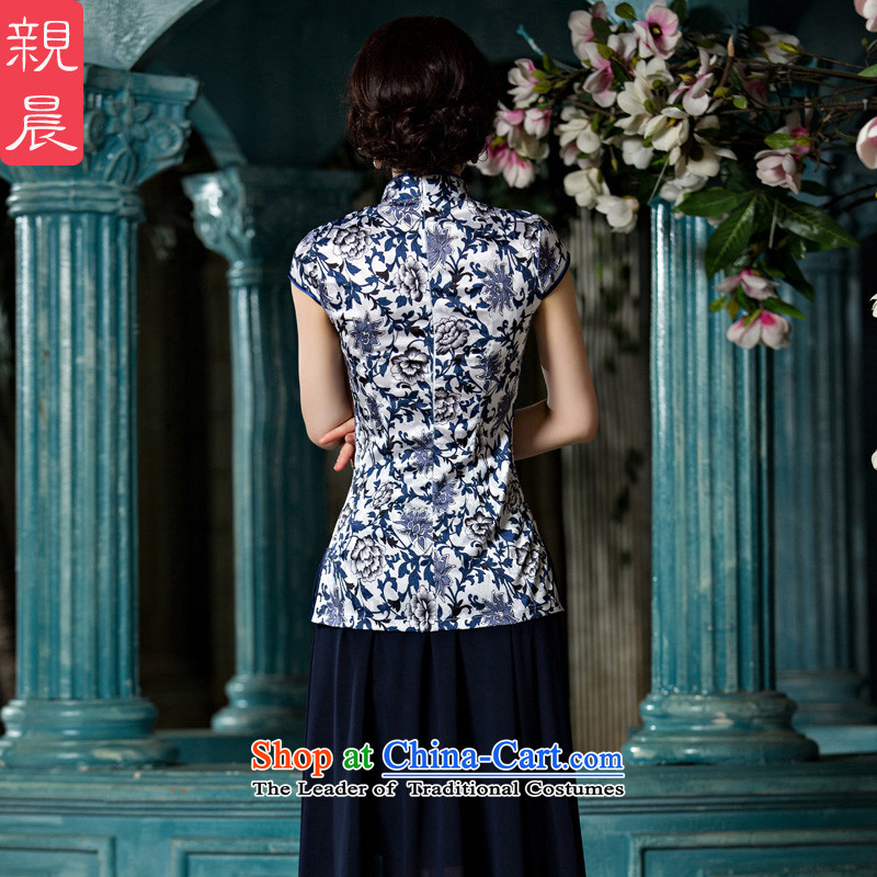 The pro-am cheongsam dress 2015 New Stylish retro-to-day improved Chinese Tang dynasty qipao shirt summer A0061+ female body chiffon skirts , L, pro-am , , , shopping on the Internet