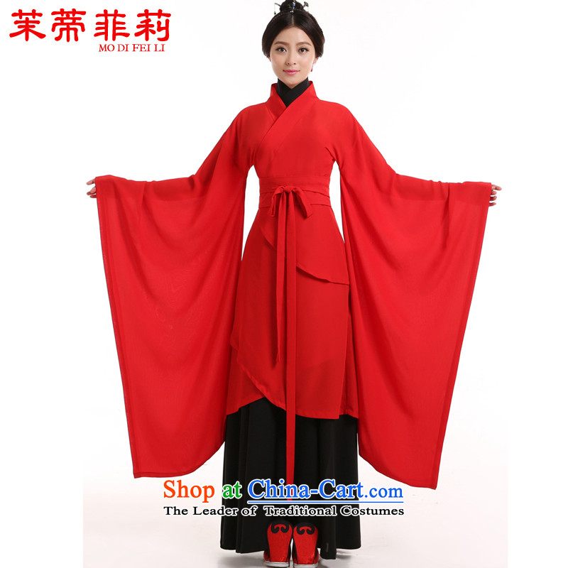 Energy Tifi Han-li hong Kong-those female new tracks the civil administration of traditional dance dance long skirt red S