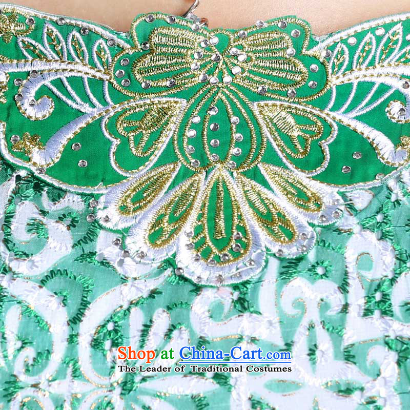 In accordance with the American, embroidered short sleeves retro ethnic improvements Sau San stylish LYE1301 qipao 66603 green XL, in accordance with the (leyier Lok) , , , shopping on the Internet