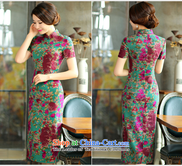 The color of the ESU qipao Summer 2015 new retro long thin short in Sau San video large cuff improved linen long skirt 7 5 qipao Code 9007 Samui Red M picture, prices, brand platters! The elections are supplied in the national character of distribution, so action, buy now enjoy more preferential! As soon as possible.