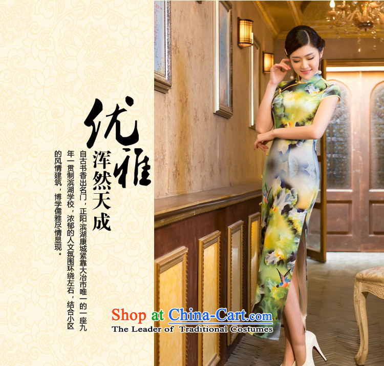 Dan smoke summer new Chinese cheongsam dress retro improved elegant air layer stamp dinner long gown Tsing orange M qipao picture, prices, brand platters! The elections are supplied in the national character of distribution, so action, buy now enjoy more preferential! As soon as possible.