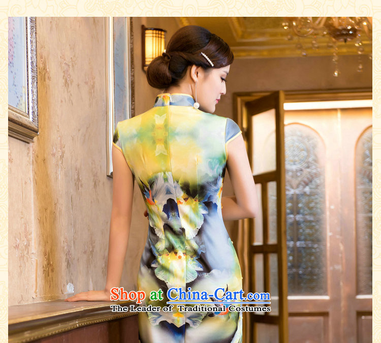 Dan smoke summer new Chinese cheongsam dress retro improved elegant air layer stamp dinner long gown Tsing orange M qipao picture, prices, brand platters! The elections are supplied in the national character of distribution, so action, buy now enjoy more preferential! As soon as possible.