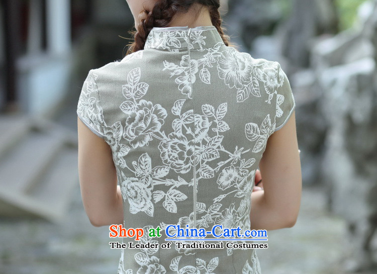 Find Sophie qipao summer Ms. Tang dynasty new Chinese collar is pressed to improve cotton linen stamp Sau San short qipao quiet  M picture, prices, brand platters! The elections are supplied in the national character of distribution, so action, buy now enjoy more preferential! As soon as possible.