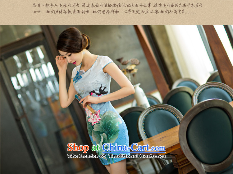 Stephen micro-ching 2015 summer attire qipao upscale lotus figure gradient style qipao Tsing Yuen improved green L picture, prices, brand platters! The elections are supplied in the national character of distribution, so action, buy now enjoy more preferential! As soon as possible.