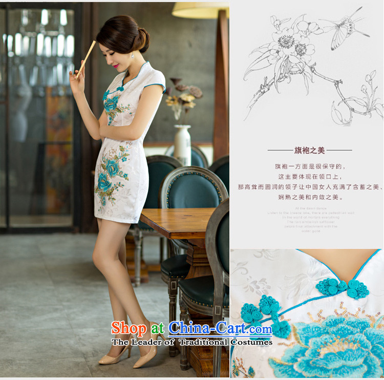 Leung Ching-day qipao mini skirt short of 2015 Summer Improved large qipao code female bows services safflower M picture, prices, brand platters! The elections are supplied in the national character of distribution, so action, buy now enjoy more preferential! As soon as possible.