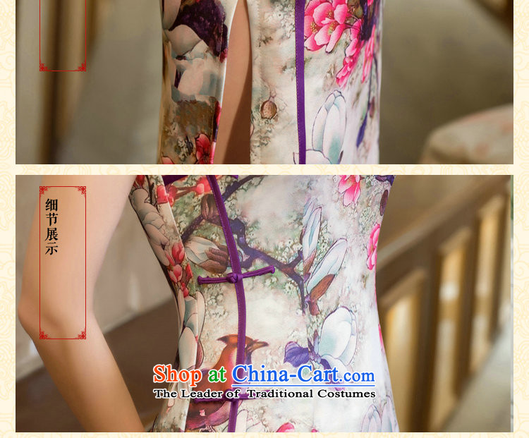 Floral cheongsam dress long retro cheongsam elegant TULIP 