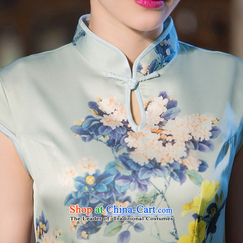 The cross-sa 2015 load spring and autumn remain Xuan silk cheongsam dress summer temperament of daily long qipao gown improved long qipao QD239 2XL, the cross-sa , , , shopping on the Internet