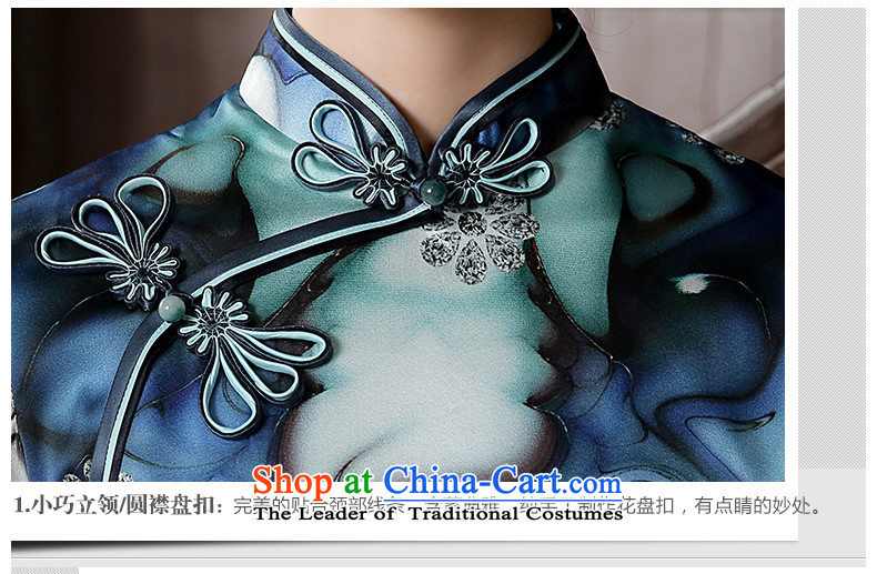 [Sau Kwun Tong] also not 2015 Summer new diamond stamp retro silk cheongsam dress QD5627 long suit XXL picture, prices, brand platters! The elections are supplied in the national character of distribution, so action, buy now enjoy more preferential! As soon as possible.