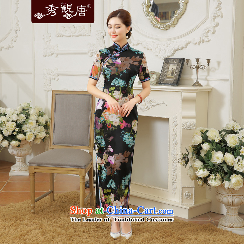[Sau Kwun Tong] Priority Club 2015 Summer Scent of new high-end silk retro long open cheongsam dress QD5607's suit M, Sau Kwun Tong shopping on the Internet has been pressed.
