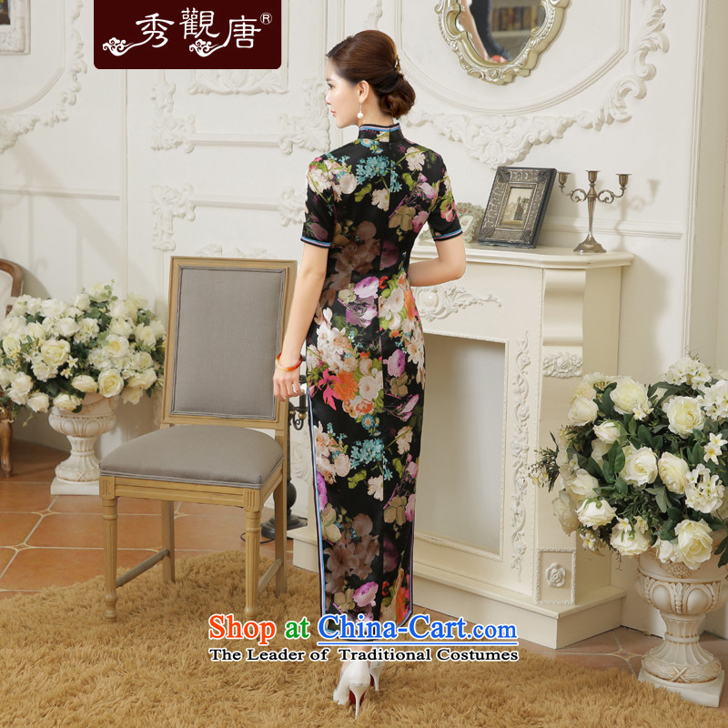 [Sau Kwun Tong] Priority Club 2015 Summer Scent of new high-end silk retro long open cheongsam dress QD5607's suit M, Sau Kwun Tong shopping on the Internet has been pressed.
