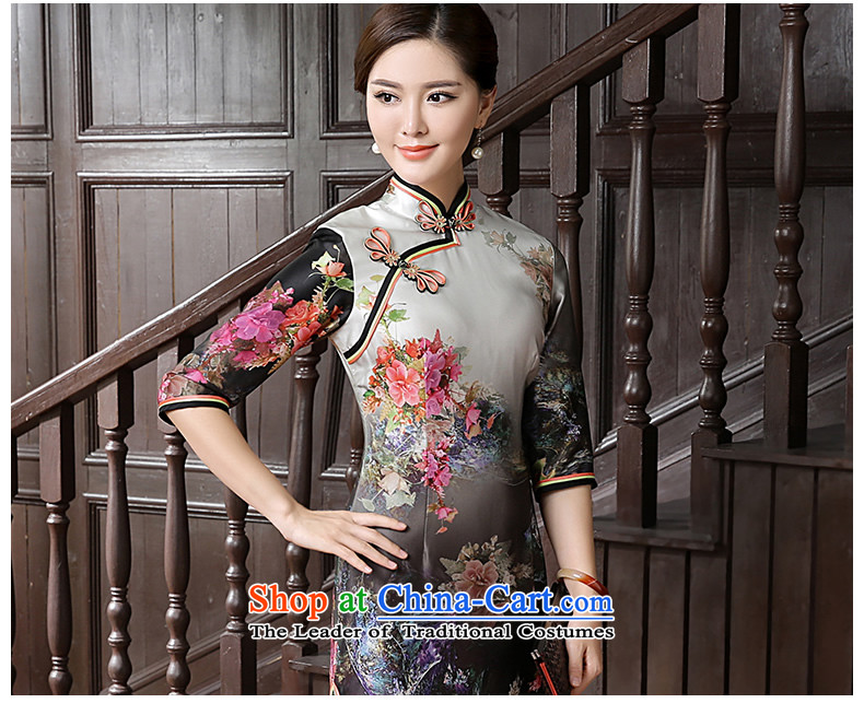 [Sau Kwun Tong] 2015 Summer Scent new stamp in the retro-sleeved silk cheongsam dress QZ5624 herbs extract Suit M picture, prices, brand platters! The elections are supplied in the national character of distribution, so action, buy now enjoy more preferential! As soon as possible.