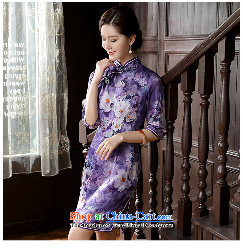 [Sau Kwun Tong] 2015 Summer Scent of the Baiyu New Silk Cheongsam cuff in improved retro dresses QZ5623 SUIT XL Photo, prices, brand platters! The elections are supplied in the national character of distribution, so action, buy now enjoy more preferential! As soon as possible.