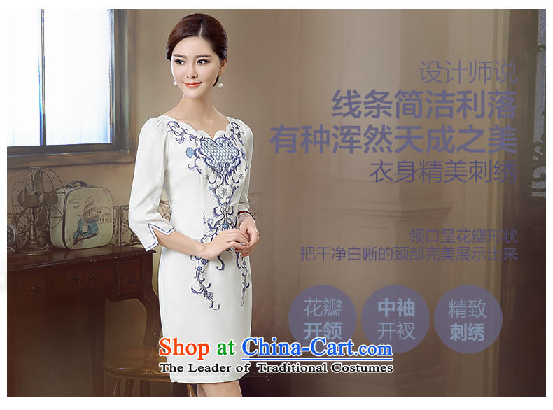 [Sau Kwun Tong] after the fall of 2015, a new feathers, exquisite embroidery irrepressible temperament improved cheongsam dress KZ5612 white S picture, prices, brand platters! The elections are supplied in the national character of distribution, so action, buy now enjoy more preferential! As soon as possible.