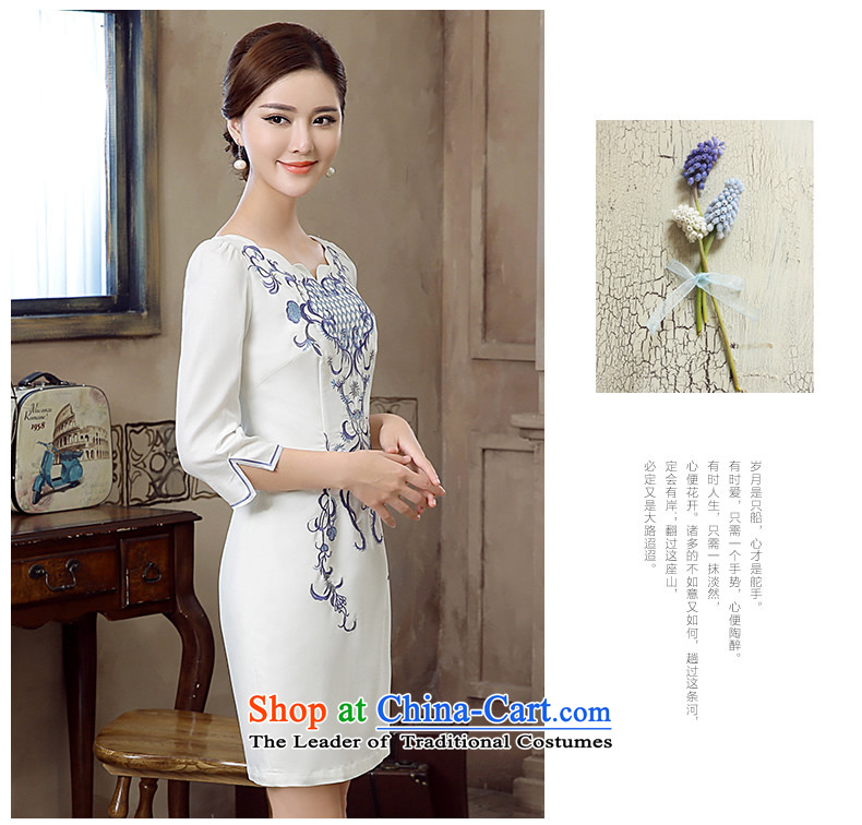 [Sau Kwun Tong] after the fall of 2015, a new feathers, exquisite embroidery irrepressible temperament improved cheongsam dress KZ5612 white S picture, prices, brand platters! The elections are supplied in the national character of distribution, so action, buy now enjoy more preferential! As soon as possible.