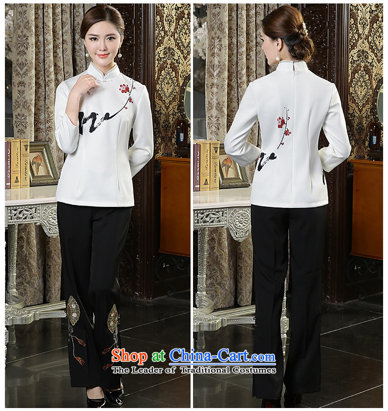 [Sau Kwun Tong] Print MUI Pack autumn 2015 Ms. New Tang Dynasty Chinese qipao shirt TC5637 improved sepia pictures white L, prices, brand platters! The elections are supplied in the national character of distribution, so action, buy now enjoy more preferential! As soon as possible.