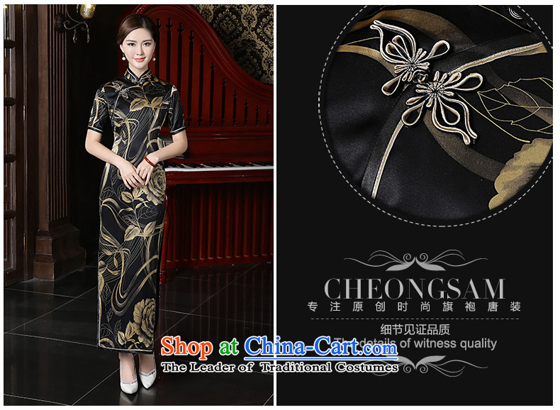 [Sau Kwun Tong] Mudan 2015 Summer Chin New Silk Cheongsam upscale herbs extract long cheongsam dress suit XXL pictures, QD56 price, brand platters! The elections are supplied in the national character of distribution, so action, buy now enjoy more preferential! As soon as possible.