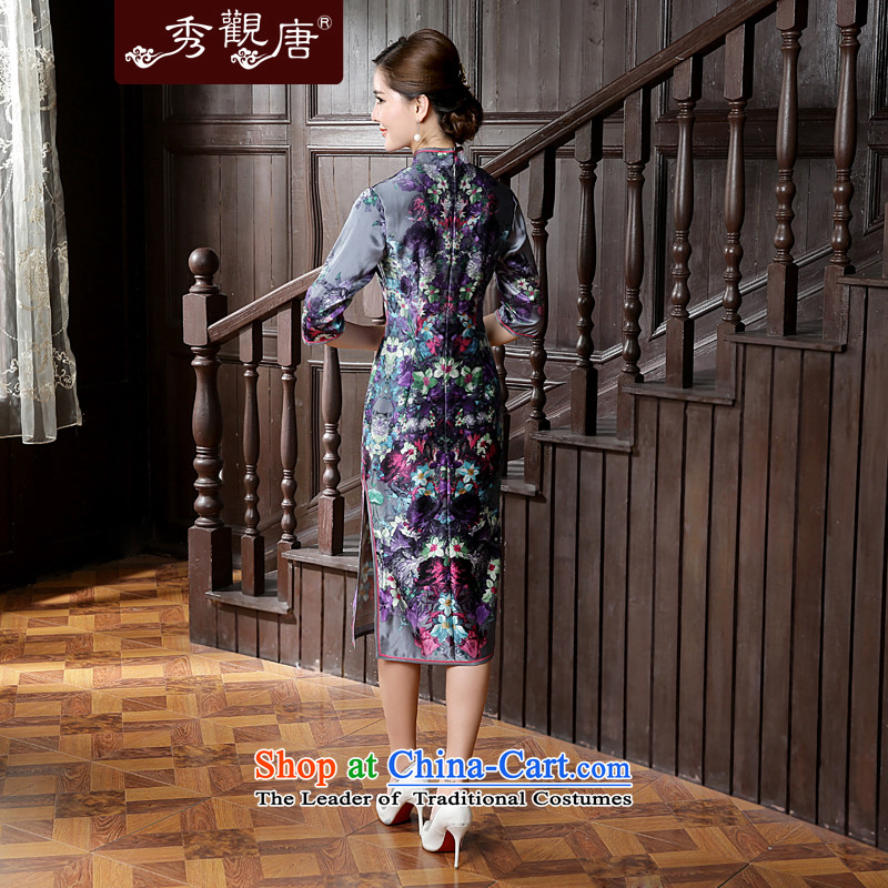 [Sau Kwun Tong] Flower Yat Summer 2015 new high-end silk herbs extract in long antique dresses QZ5630 Suit M-soo Kwun Tong shopping on the Internet has been pressed.