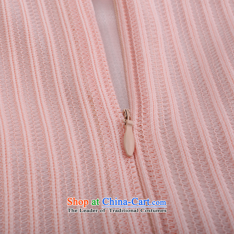 A Pinwheel Without Wind Light in the event of Qipao Yat shirt Summer 2015 China wind Sau San knitting engraving qipao shirt Pink Lady Yat XL, , , , shopping on the Internet