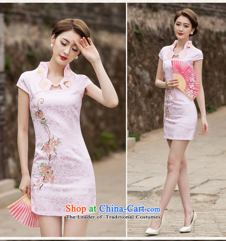The new 2015 qipao summer short of improved graphics thin retro Sau San dresses female daily cheongsam dress Tang dynasty pink XXL picture, prices, brand platters! The elections are supplied in the national character of distribution, so action, buy now enjoy more preferential! As soon as possible.