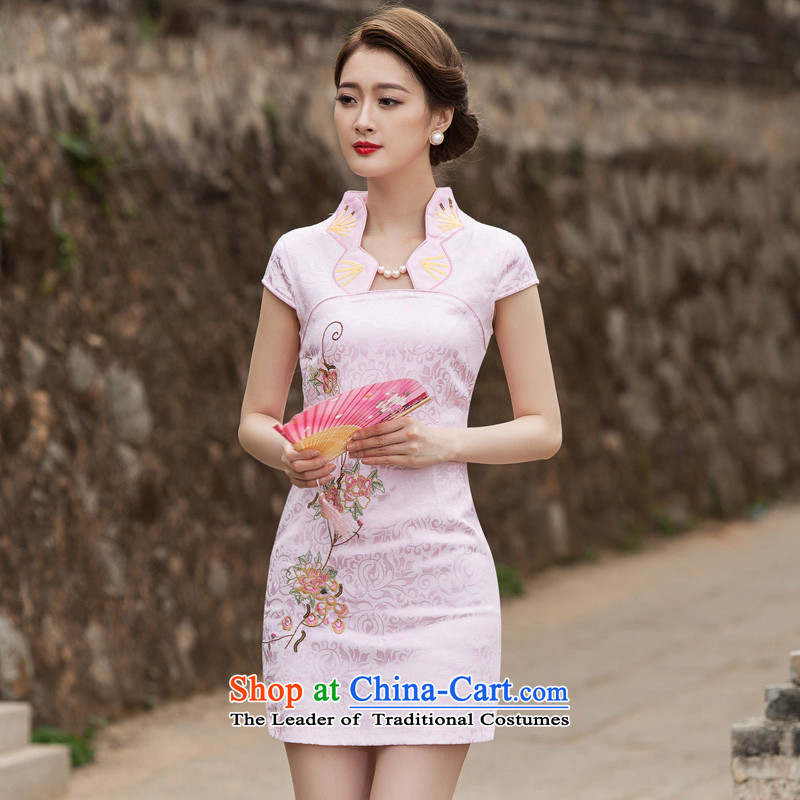 The new 2015 qipao summer short of improved graphics thin retro Sau San dresses female daily cheongsam dress Tang Dynasty United States in accordance with the house of the pink XXL, shopping on the Internet has been pressed.