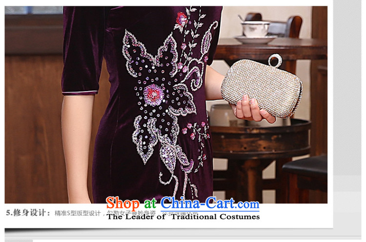 Sau Kwun Tang Hoi-pole star manually staple bead scouring pads qipao/improvements in mother spring long evening dresses G78228 wine red short-sleeved S picture, prices, brand platters! The elections are supplied in the national character of distribution, so action, buy now enjoy more preferential! As soon as possible.