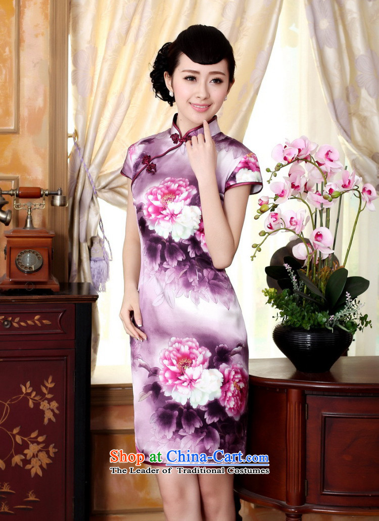 Dan smoke Silk Cheongsam summer improved women's clothes peony herbs extract positioning poster stretch of short cheongsam, M pictures, prices, brand platters! The elections are supplied in the national character of distribution, so action, buy now enjoy more preferential! As soon as possible.