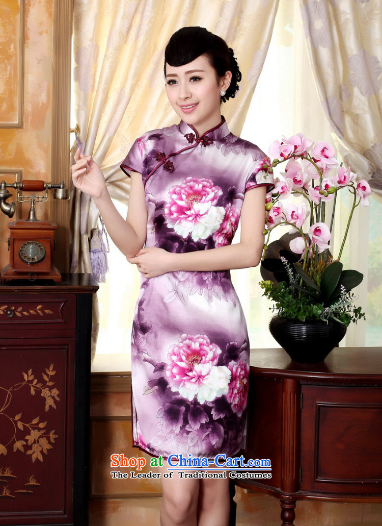 Dan smoke Silk Cheongsam summer improved women's clothes peony herbs extract positioning poster stretch of short cheongsam, M pictures, prices, brand platters! The elections are supplied in the national character of distribution, so action, buy now enjoy more preferential! As soon as possible.
