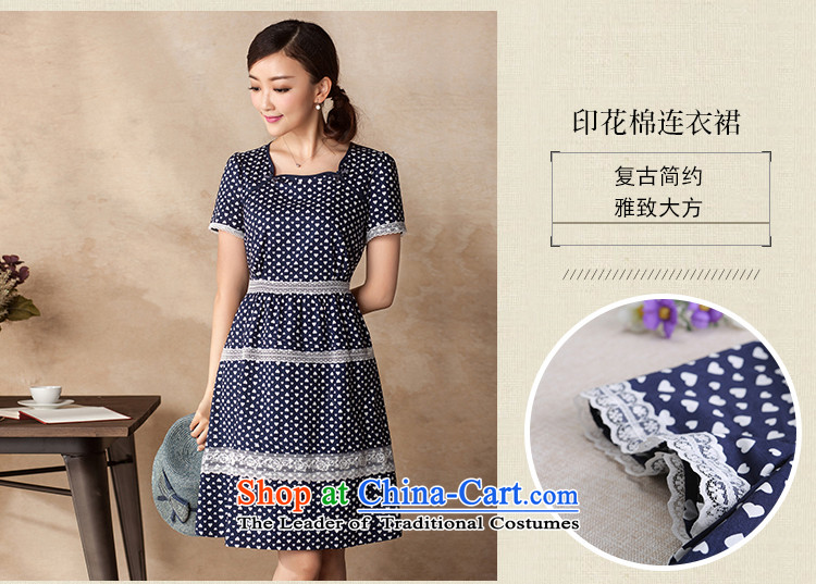 A Pinwheel Without Wind Yat Constitution heart round-neck collar cheongsam dress Summer 2015 New Sau San China wind short-sleeved cheongsam dress Indigo M picture, prices, brand platters! The elections are supplied in the national character of distribution, so action, buy now enjoy more preferential! As soon as possible.