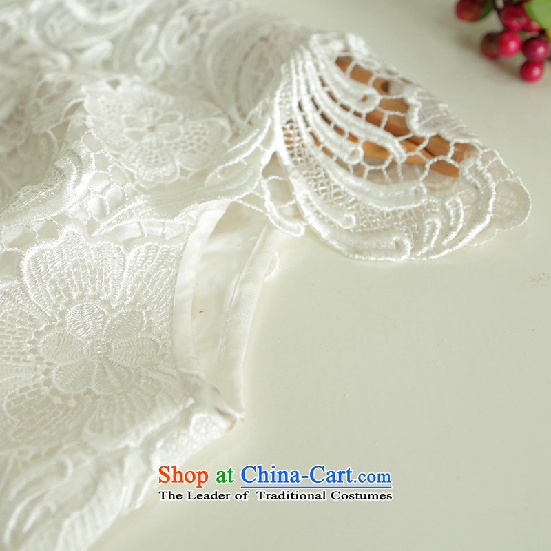 A Pinwheel Without Wind new qipao Yat- summer 2015 daily improvement shadow retro cheongsam dress boutique lace Sau San white dresses , M, Yat Lady , , , shopping on the Internet