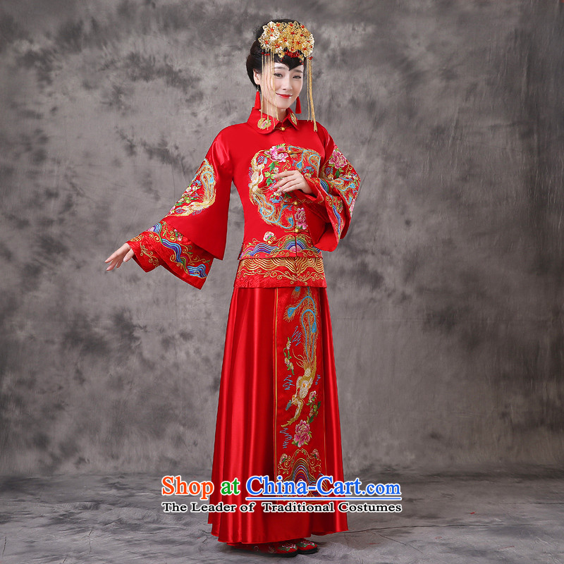 The Royal Advisory Soo-wo service friendly new Chinese Dress bride with ancient bows services-hi-dragon use Chinese wedding dresses Bong-Koon-hsia pregnant women can penetrate embroidered previous Popes are placed Bong-A S Breast 94 royal land advisory ha
