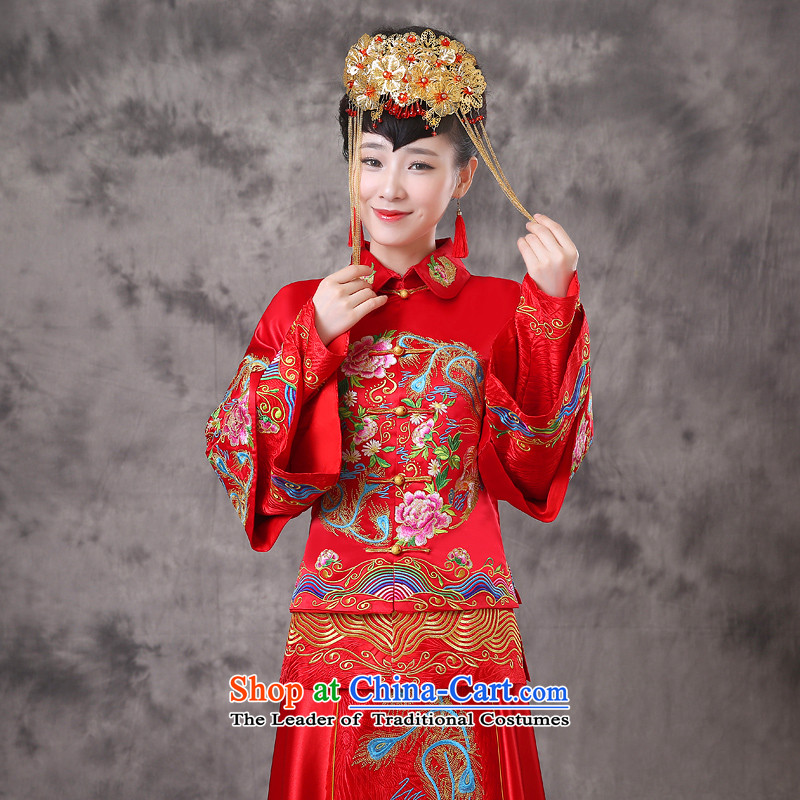 The Royal Advisory Soo-wo service friendly new Chinese Dress bride with ancient bows services-hi-dragon use Chinese wedding dresses Bong-Koon-hsia pregnant women can penetrate embroidered previous Popes are placed Bong-A S Breast 94 royal land advisory ha