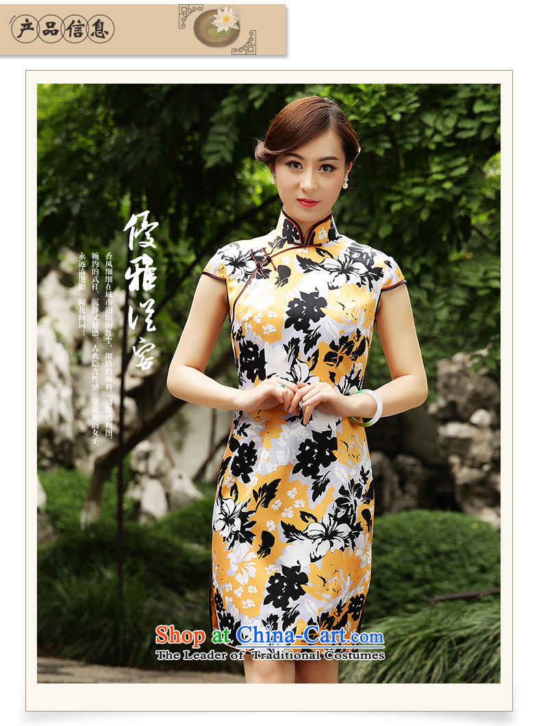 The Wu female red 2015 New Silk Cheongsam dress summer short of improved Sau San cheongsam dress orange elegant stamp S picture, prices, brand platters! The elections are supplied in the national character of distribution, so action, buy now enjoy more preferential! As soon as possible.