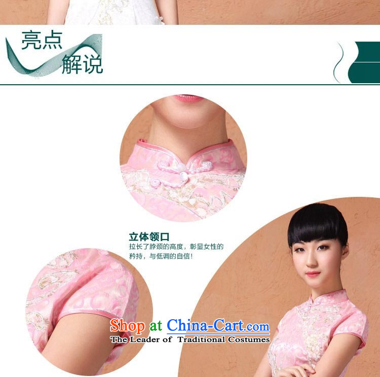 At the end of summer 2015, shallow women cheongsam dress collar ramp up short-sleeved retro style with a 