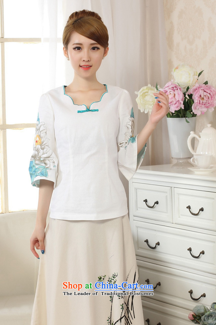 Silver armor Tang Women's clothes cotton linen, served in the women's ancient sleeved shirt Tang dynasty summer Chinese tea service A0066 improved white L picture, prices, brand platters! The elections are supplied in the national character of distribution, so action, buy now enjoy more preferential! As soon as possible.