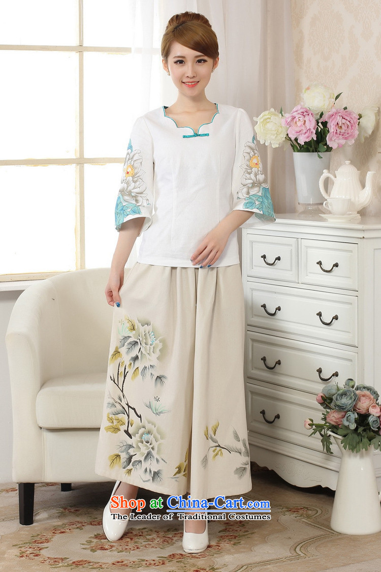 Silver armor Tang Women's clothes cotton linen, served in the women's ancient sleeved shirt Tang dynasty summer Chinese tea service A0066 improved white L picture, prices, brand platters! The elections are supplied in the national character of distribution, so action, buy now enjoy more preferential! As soon as possible.