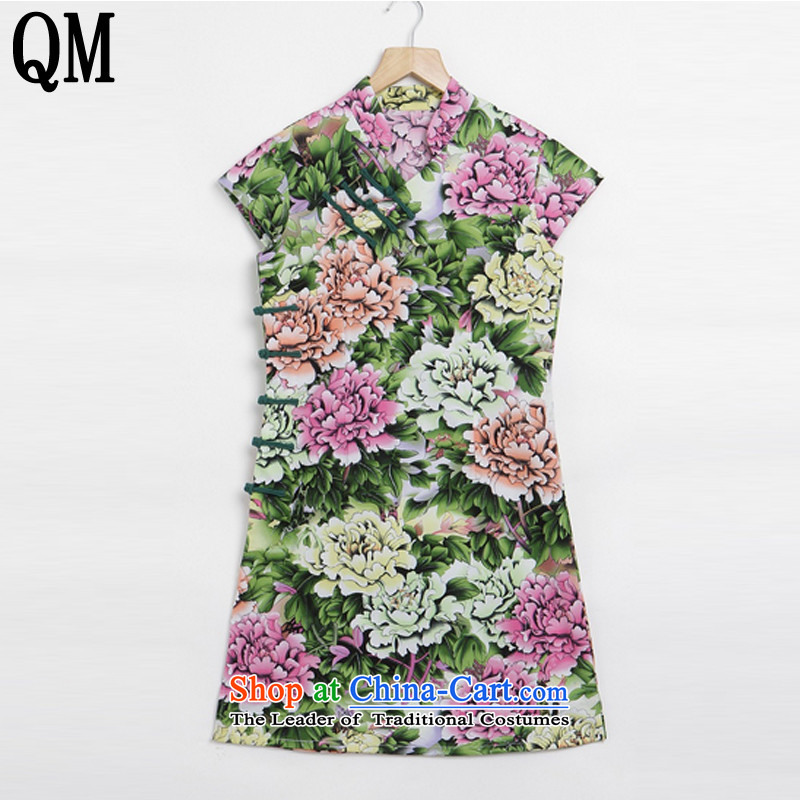 The end of the light of ethnic women cotton linen dresses and stylish package for 2015 cheongsam dress suit 1 are code YXF005, light at the end of shopping on the Internet has been pressed.