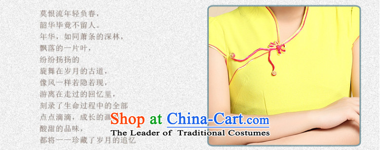 At the end of summer 2015, the skirts of shallow improved Mock-neck Crescent disc is pressed to Sau San on the clip's short stylish embroidery cheongsam YXF948 Yellow XL Photo, prices, brand platters! The elections are supplied in the national character of distribution, so action, buy now enjoy more preferential! As soon as possible.