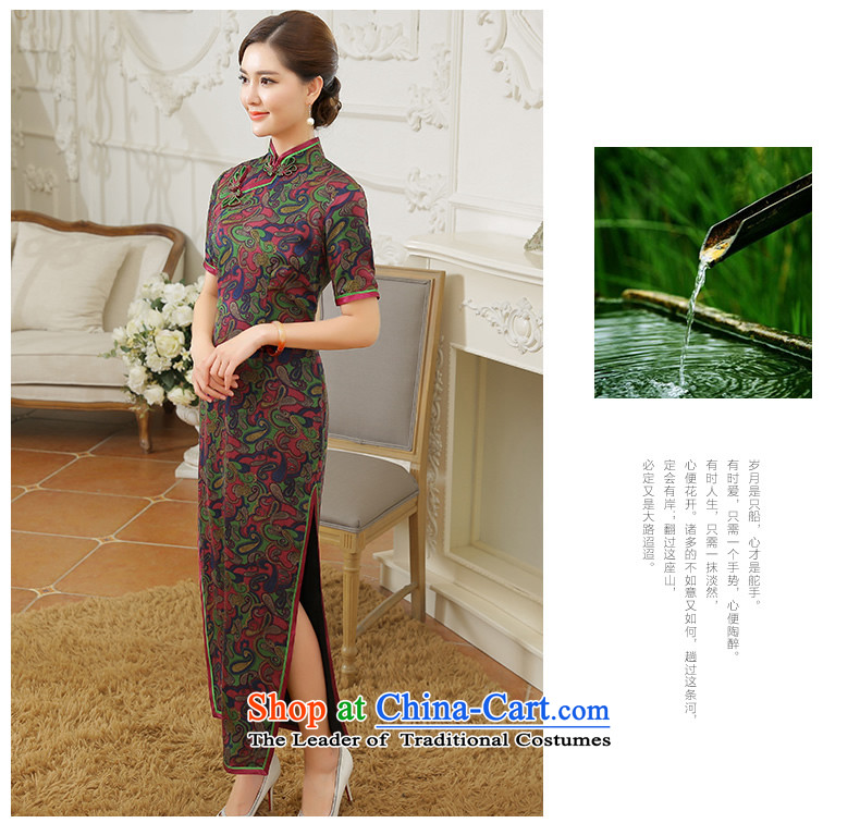 [Sau Kwun Tong] waterfront plaza Summer 2015 new upscale silk herbs extract long nightmare cheongsam dress QD5609 on suit XXXL picture, prices, brand platters! The elections are supplied in the national character of distribution, so action, buy now enjoy more preferential! As soon as possible.
