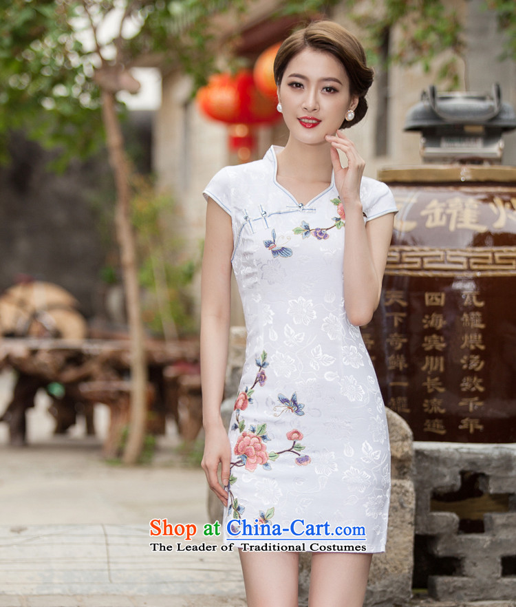 The spring and summer of 2014 new women's Chinese Tang dynasty improved Stylish retro China Daily Sau San cheongsam dress white S picture, prices, brand platters! The elections are supplied in the national character of distribution, so action, buy now enjoy more preferential! As soon as possible.