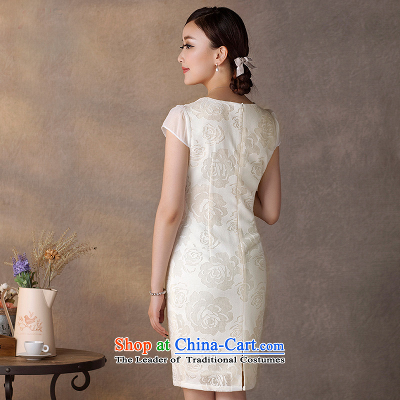 A Pinwheel Without Wind-Ju-il foil composite lace dresses 2015 Summer stylish ethnic Sau San retro white dresses , Yat Lady , , , shopping on the Internet