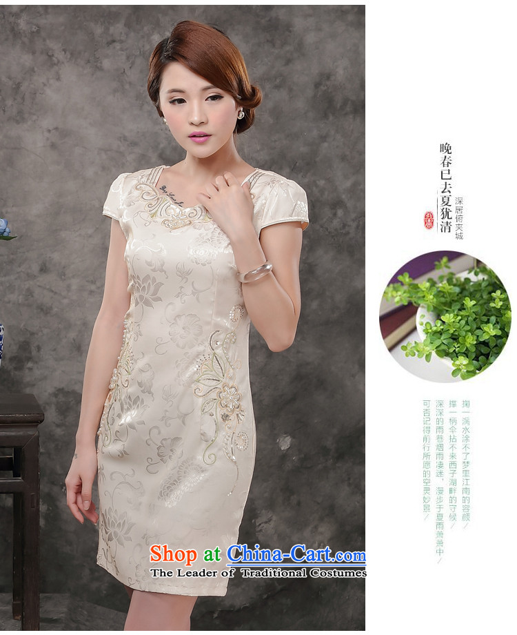 Jia Mei   2015 new summer flower dresses improved daily Sau San Foutune of stylish short of qipao temperament 1802# female pink XL Photo, prices, brand platters! The elections are supplied in the national character of distribution, so action, buy now enjoy more preferential! As soon as possible.
