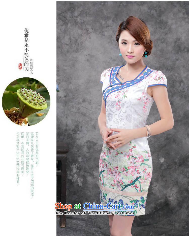 Jia Mei  2015 Flower new summer and fall of replacing white cotton jacquard retro daily improved cheongsam dress temperament female 1805# suit XXSTOXL) Picture, prices, brand platters! The elections are supplied in the national character of distribution, so action, buy now enjoy more preferential! As soon as possible.