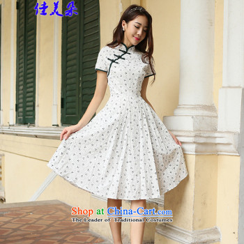 Jia Mei   2015 Flower Spring Summer Stylish retro QIPAO) short skirt daily qipao gown 1127# skirt violet S picture, prices, brand platters! The elections are supplied in the national character of distribution, so action, buy now enjoy more preferential! As soon as possible.
