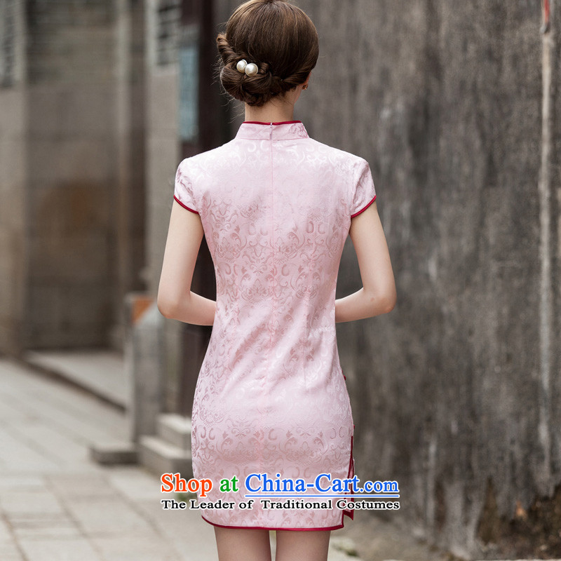 New cheongsam dress 2015 summer short of female improved stylish Sau San embroidery dresses retro Tang dynasty white S daily according to the house of the United States , , , shopping on the Internet